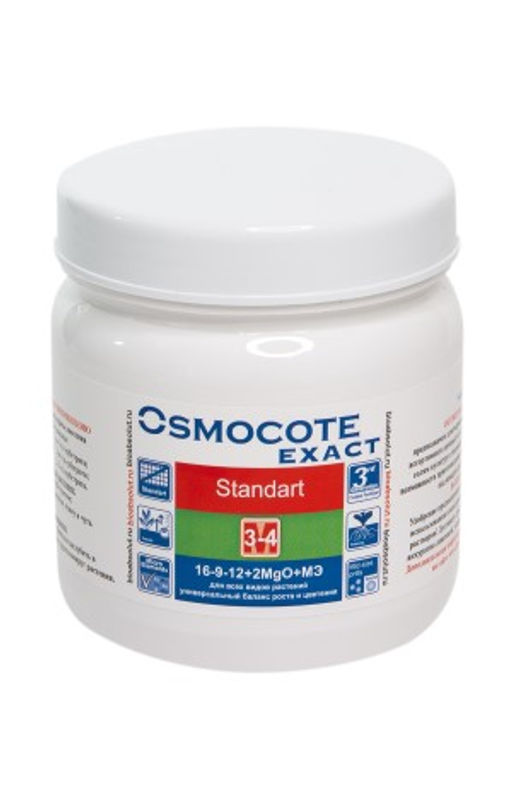 БТ Osmocote Exact Standart 3-4 NPK 16-9-12+2MgO+МЭ 500 гр (10 шт./упак.)