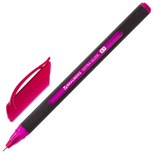 Цена за 2шт. Ручка шариковая масляная BRAUBERG "Extra Glide Soft Color", СИНЯЯ, узел 0,7 мм, линия письма 0,35 мм