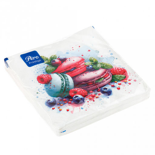 Салфетки бумажные 33х33см "Pero Prestige", 3-х слойные, 20 штук в упаковке, "Фантазия" (Россия)