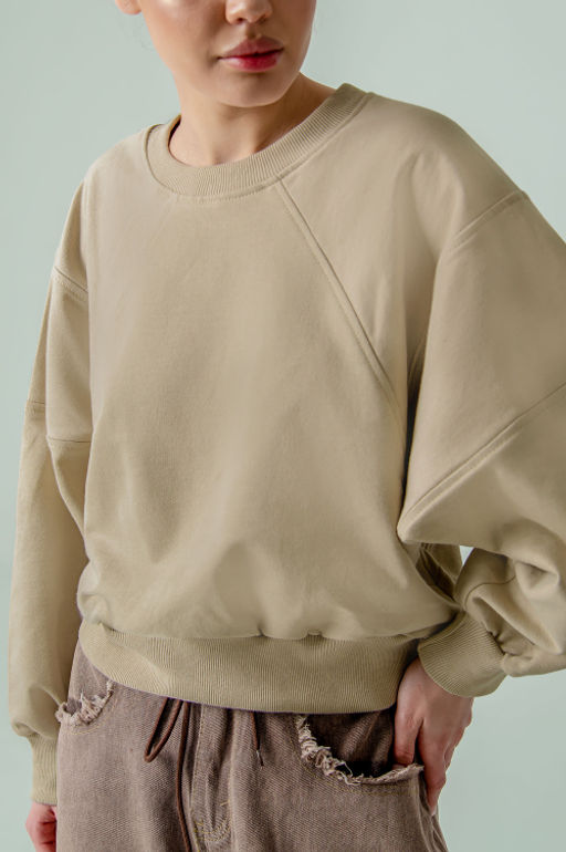 Арт. 15110/5 Свитшот женский укороченный one size (42-50) Цвет:бежевый - Калинка фото 10