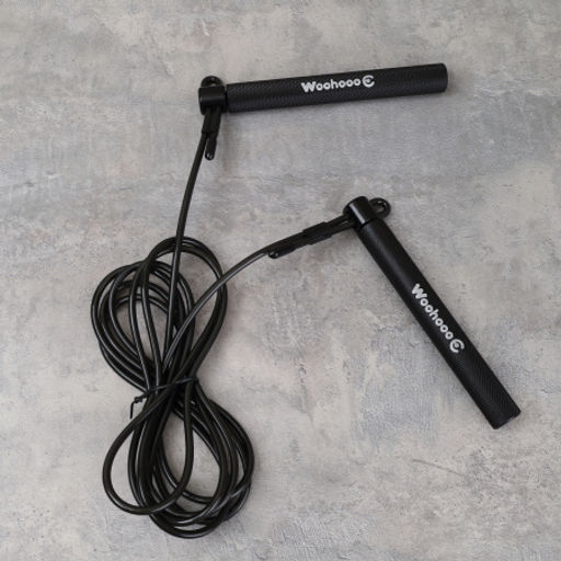 Cкакалка скоростная Woohooo Tempesta Hard Pro / длина 4.5mm/3m, ручки 1.8х15.8 см / Вес 240g / Black / уп48 - ГалеонТрейд фото 4