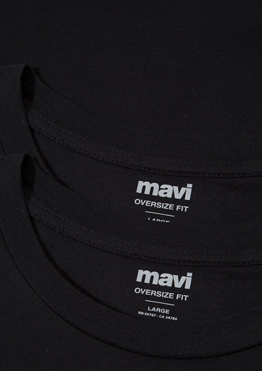 2li Oversize Siyah Basic Ti??rt Seti - Mavi фото 8