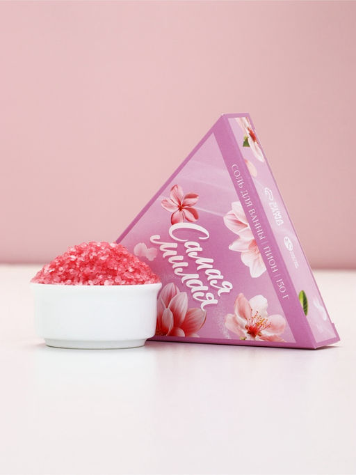 Соль для ванны, аромат роза, 150 г, Чистое счастье