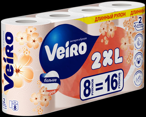 VEIRO т/бумага 2-сл. Plus (8 рул.) Белая 30м