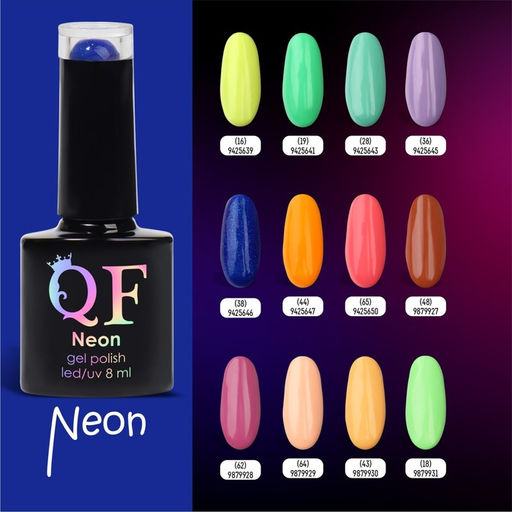 Гель лак для ногтей NEON, 3-х фазный, 8 мл, LED/UV, цвет синий с блёстками (38) - Queen fair фото 6