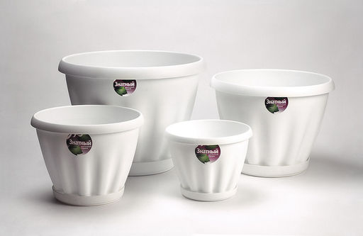 Горшок Знатный 3,9 л, d-225, с/п, белый, арт. Мп303Б - Полимербыт фото 2