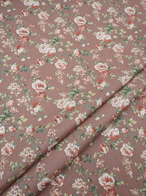 Сатин Эбби цв.винтажный пыльно-розовый, ш.1.6м, хлопок-100%, 110гр/м.кв - Купава фото 2