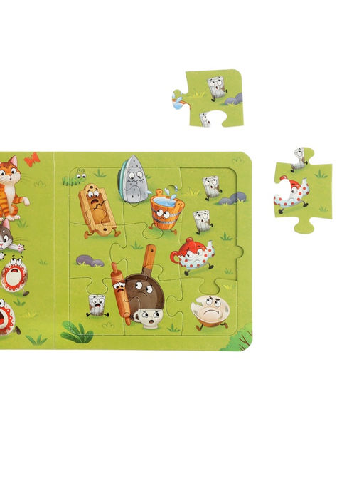 Книга картонная "Сказки в пазлах", 5 пазлов, 12 стр., Корней Чуковский