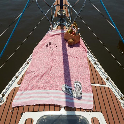 Полотенце для ванны Пештемаль Этель Персия 90х170см, 150г/м,80% хл, 20% п/э, розовый  фото 4