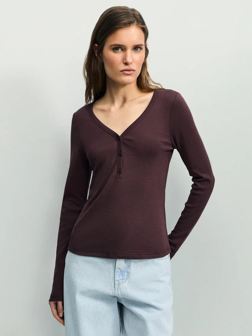 Лонгслив с застежкой на груди / Zarina  фото 3