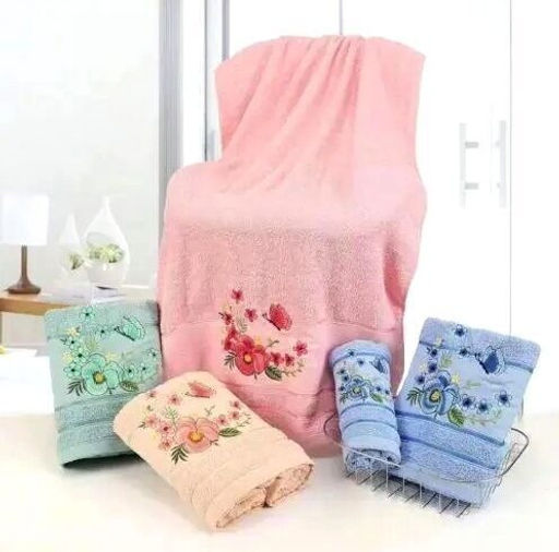 Махровое полотенце Анютины глазки-розов. 50*90 см. хлопок 100% - Лен поволжья фото 2