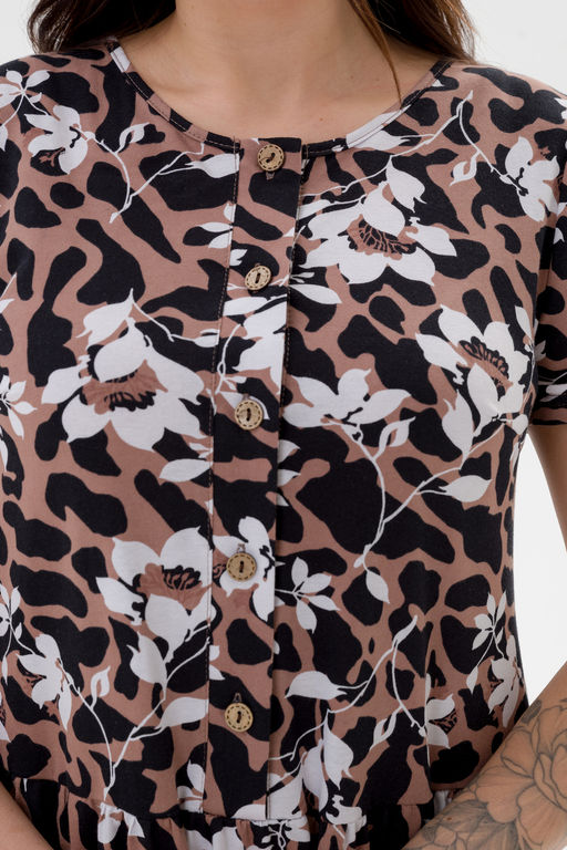 Платье женское из кулирки Кармелита 2 цветок кофе - Амадэль фото 17