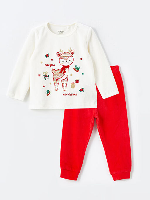 Bisiklet Yaka Y?lba?? Temal? K?z Bebek Pijama Tak?m? - Waikiki фото 2