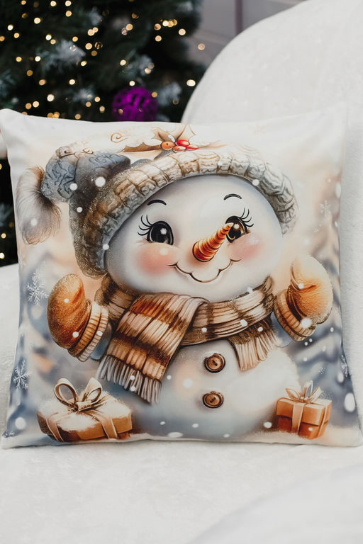 Наволочка декоративная новогодняя 2 шт 3D эффект велюр