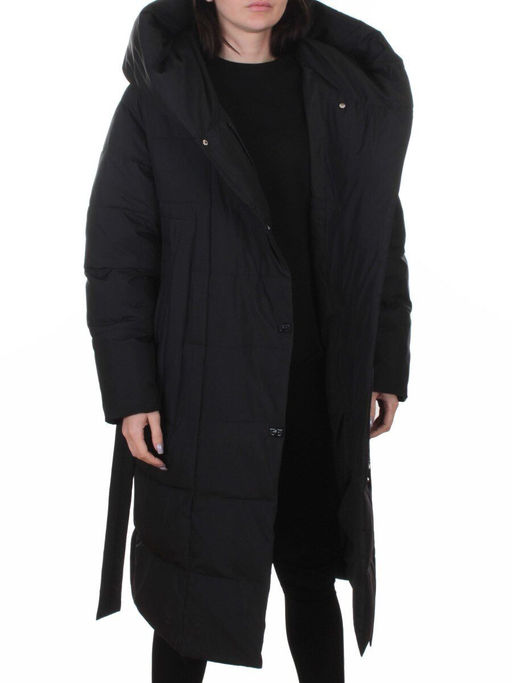 A625 BLACK Пальто зимнее женское (200 гр. био-пух)