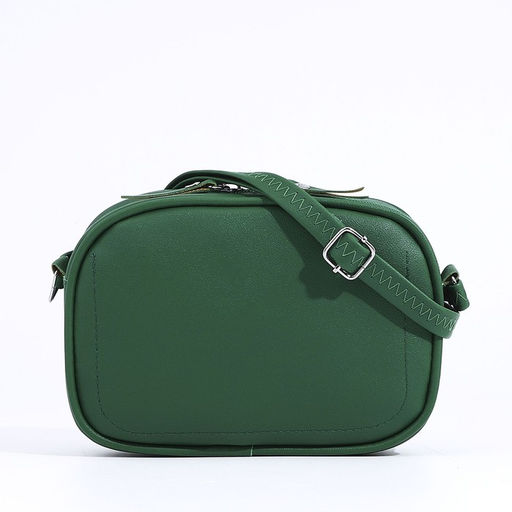 Сумка женская кросс-боди на молнии, 21×7×14 см, зелёная