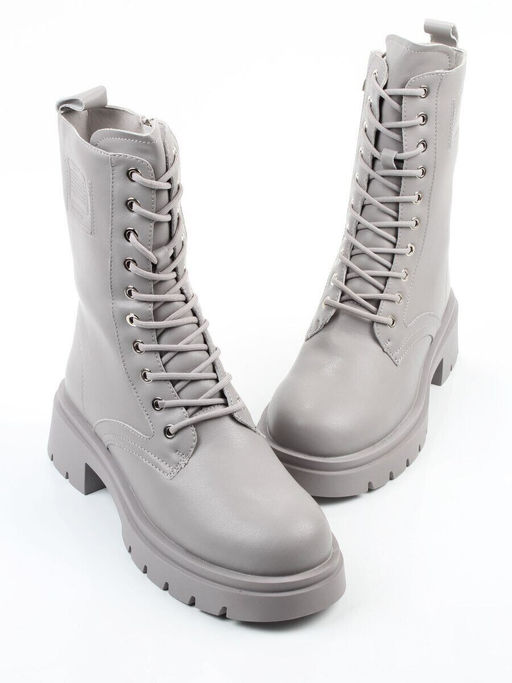 04-PAX86-5Z LT. GRAY Ботинки зимние женские (натуральная кожа, 100% шерсть)