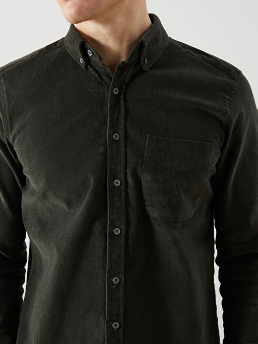 Regular Fit Uzun Kollu Kadife Erkek G?mlek