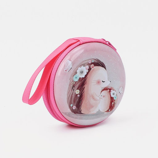 Футляр для монет и наушников «Ёжик», пластиковый, розовый