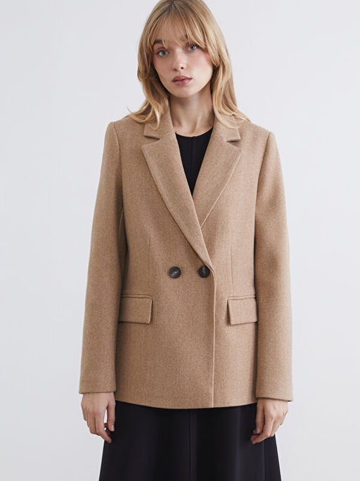 Kruvaze Yaka Kad?n Ka?e Blazer Ceket