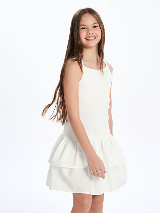 Kare Yaka K?z ?ocuk Elbise