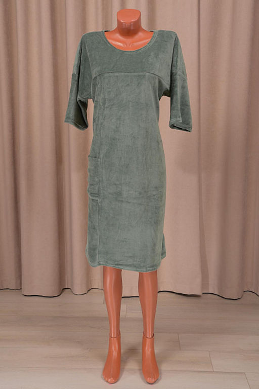 Туника велюровая (01019, оливковый)