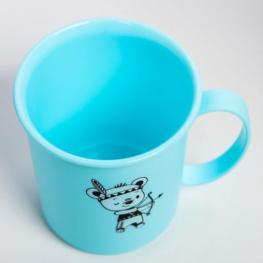 Кружка с декором 180 мл, детская, пластиковая, МИКС