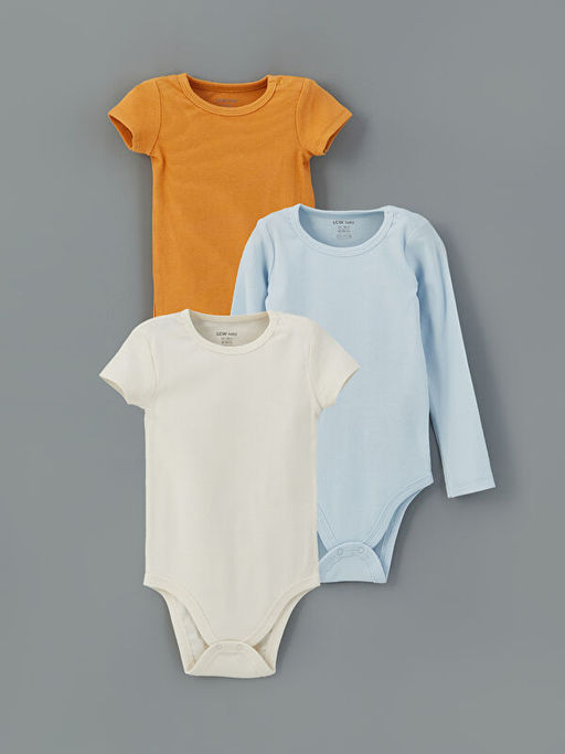 Bisiklet Yaka Erkek Bebek ??t??tl? Bodysuit 3l?