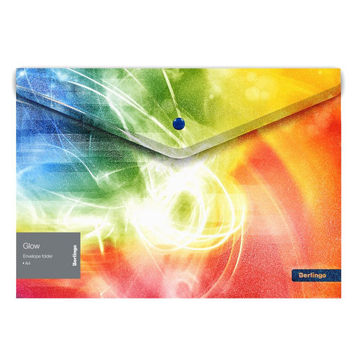 Папка с кнопкой А4 Berlingo "Glow" с рисунком, глиттер-эффект (EFG_A4971) 180 мкм