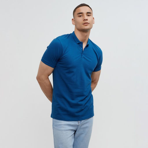 Футболка (поло) мужская MINAKU REGULAR FIT: цвет синий, р-р 54