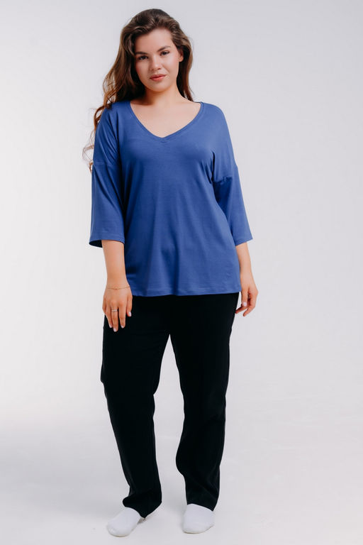 Футболка женская из вискозы Марина индиго - Амадэль фото 3
