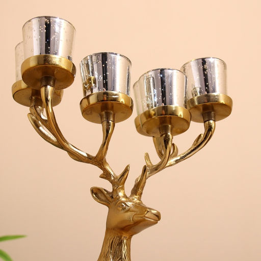 Подсвечник на 6 свечей Олень, 23?28?41 см, алюминий