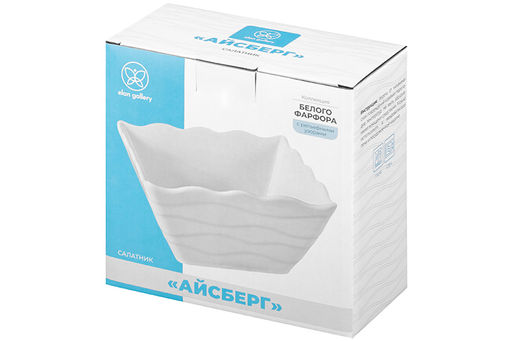 Салатник квадратный 1 л 16*16*8 см "Айсберг волны" квадратный