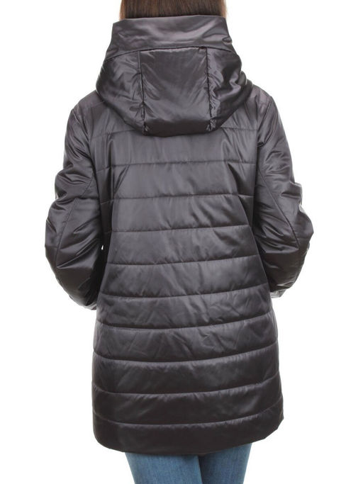 BM-1058 DK. GRAY Куртка демисезонная женская АЛИСА (100 гр. синтепон) - Фабричный китай фото 5