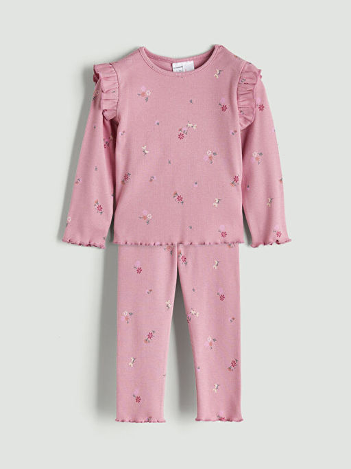 ?i?ekli K?z ?ocuk Bluz ve Tayt