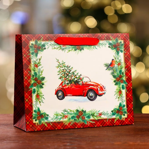 Пакет подарочный Праздничная машинка ,люкс 32 х 26 х 12 см - Simaland фото 5