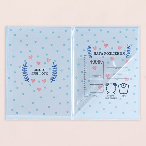 Папка под свидетельство о рождении Утёнок голубой бант, А5 - Дарим Красиво фото 3
