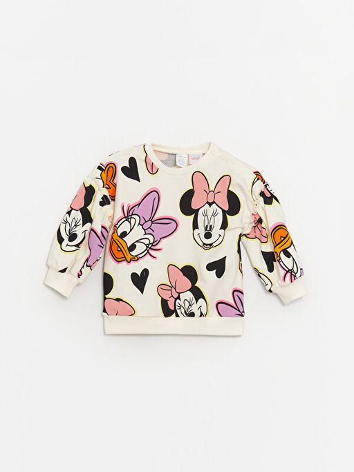 Bisiklet Yaka Uzun Kollu Minnie Mouse Bask?l? K?z Bebek Sweatshirt ve Tayt 2li Tak?m - Waikiki фото 2