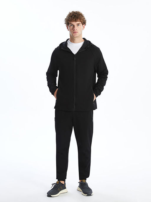 Kap??onlu Uzun Kollu Erkek Fermuarl? Sweatshirt