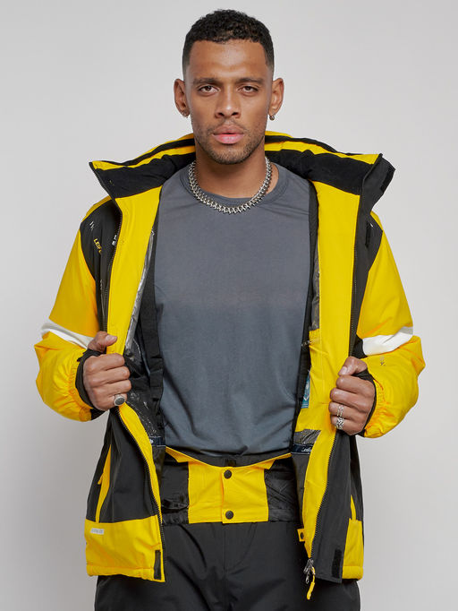 Горнолыжный костюм мужской зимний желтого цвета 6313J - Leifensh фото 14