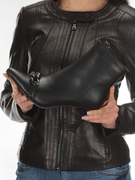 01-PCM343-1 BLACK Ботинки демисезонные женские (натуральная кожа, байка) - Фабричный китай фото 2