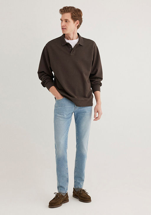 James Classic Denim Puslu A??k Mavi Jean Pantolon  фото 2