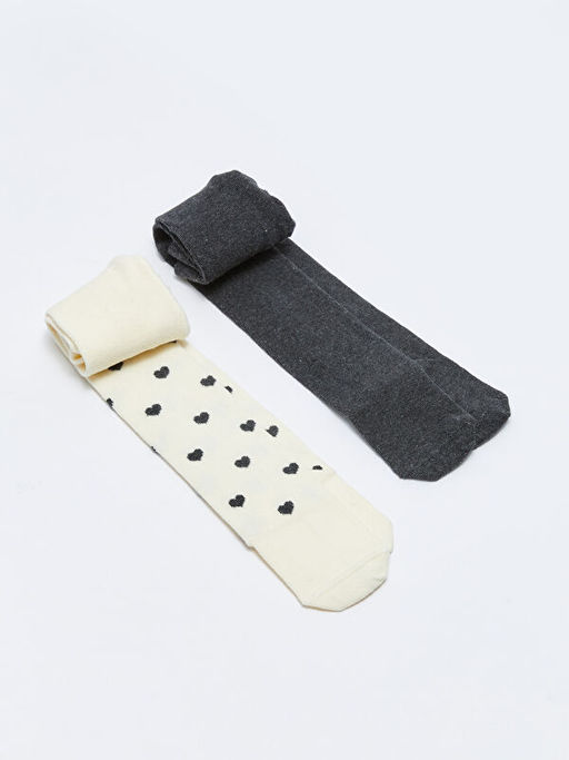 Desenli K?z Bebek K?lotlu ?orap 2li