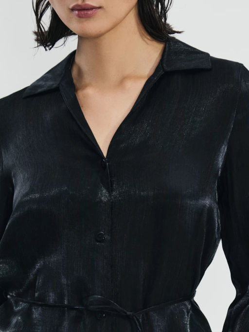 Блузка из вискозы с тонким поясом / Zarina