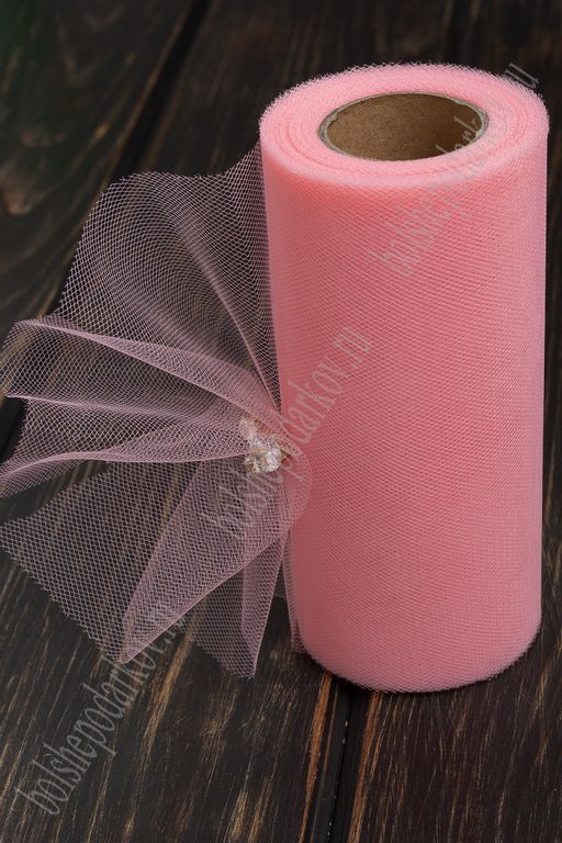 Фатин в шпульках 15 см*25 ярд (SF-603) розовый персик №17