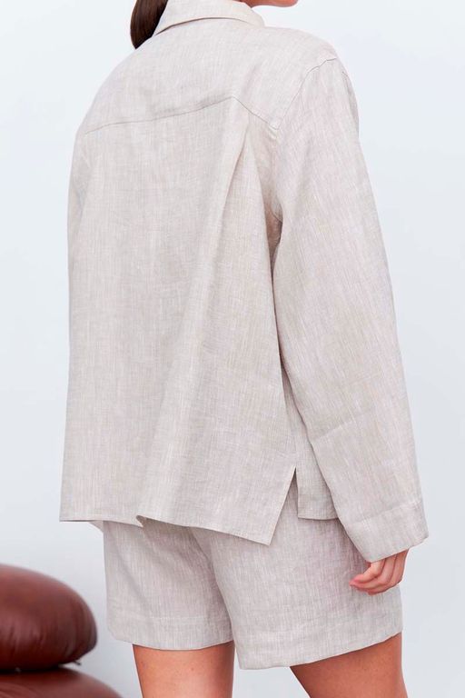 Рубашка короткая S021_LBGE/Светло-бежевый