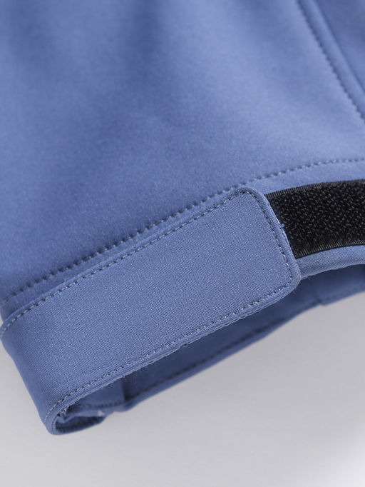 Ветровка мужская софтшелл виндстоппер с капюшоном спортивная синего цвета 9617_1S