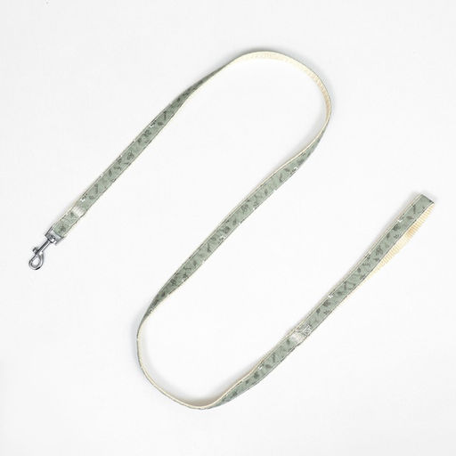 Комплект с мягкой шлейкой Веточки, размер L, поводок 120 х 1,5 см, ОГ 42-76 см, серый - Пижон фото 9