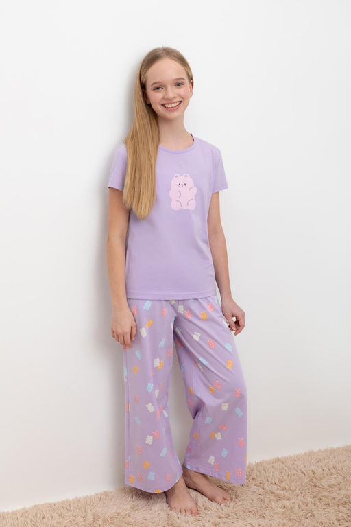 Crockid _ КБ 2827/пастельно-лиловый,мишки пижама для дев
