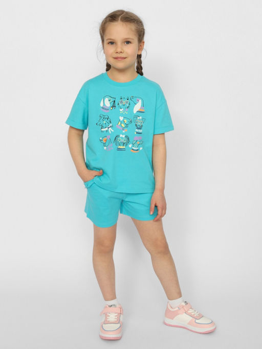 CRB wear/CSKG 70374-40-372 Шорты для девочки,бирюзовый/Ex.Cherubino  фото 2